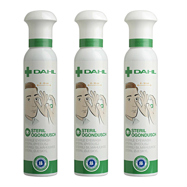 Dahl Ögondusch refill 3x200 ml (med svampkork), Dahl Medical en av våra beprövade produkter inom första hjälpen. Det är alltid ett tryggt val med Dahl Ögondusch refill 3x200 ml (med svampkork) från Prestofirstaid.se