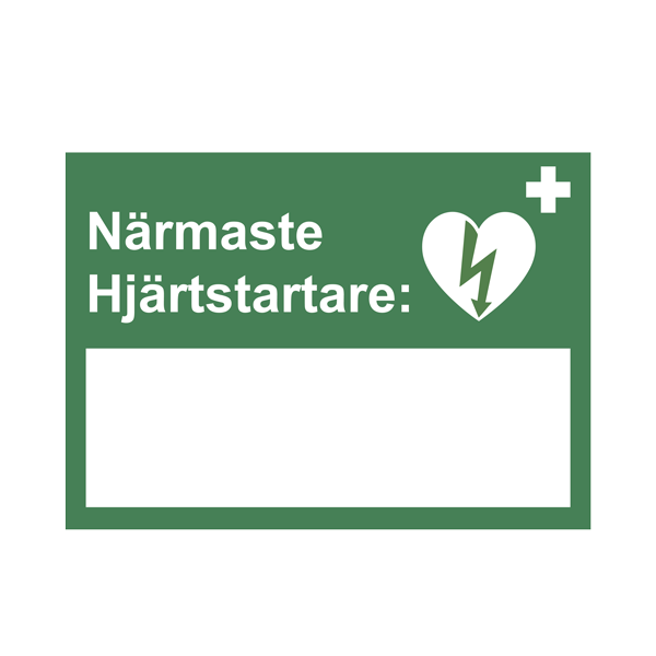 Skylt, Närmaste hjärtstartare, 290x210mm,  en av våra beprövade produkter inom första hjälpen. Det är alltid ett tryggt val med Skylt, Närmaste hjärtstartare, 290x210mm från Prestofirstaid.se